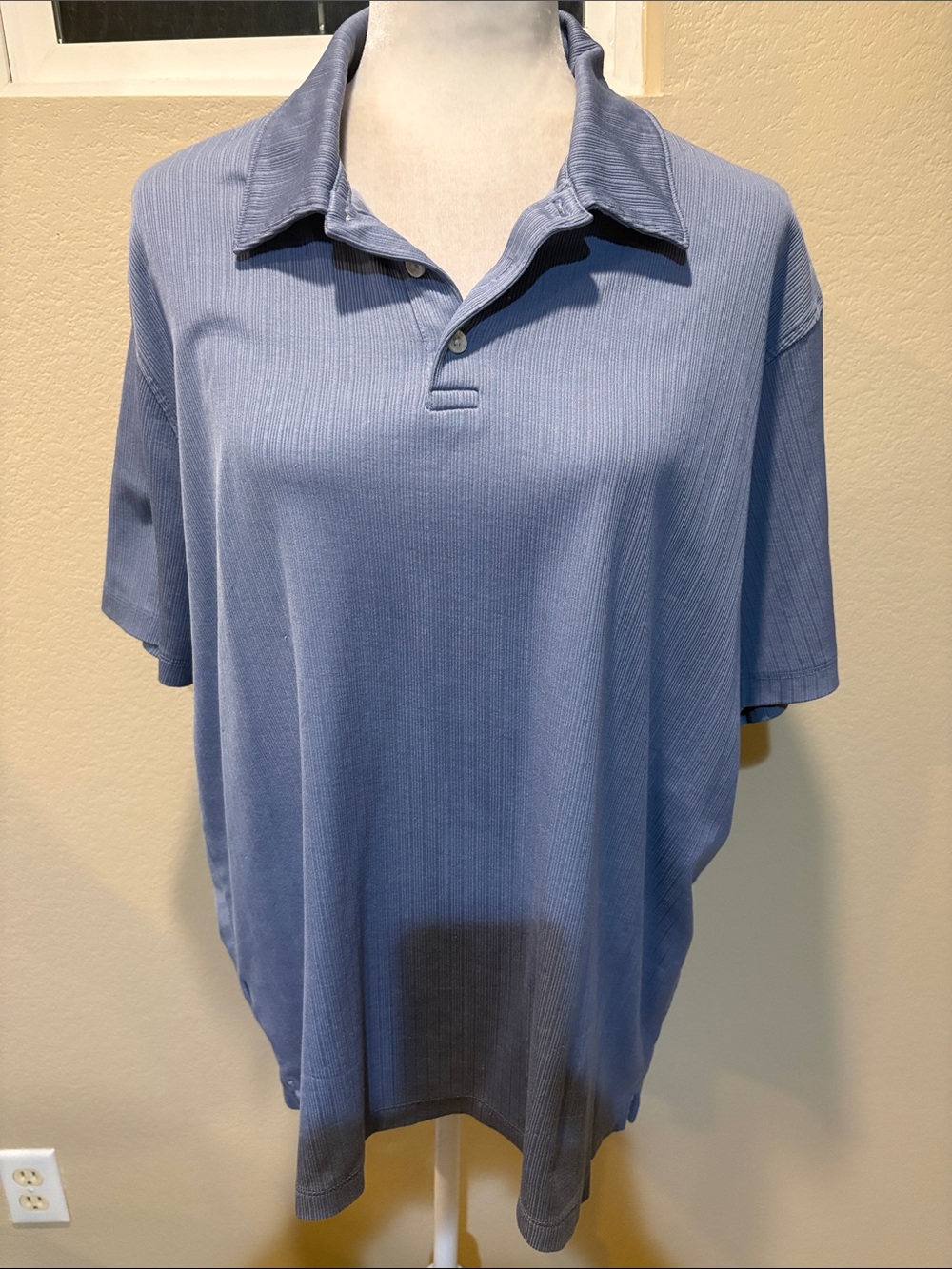 Perry Ellis Men's Slate Blue Short Sleeve Polo-Size XL
